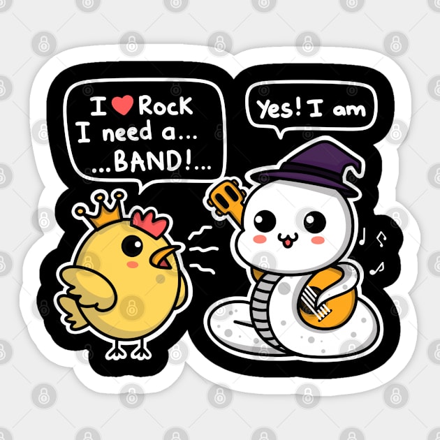 Rockin' Rooster and Serpent Sorcerer - King Gizzard and the Lizard Wizard Inspired Design Sticker by Nine Tailed Cat